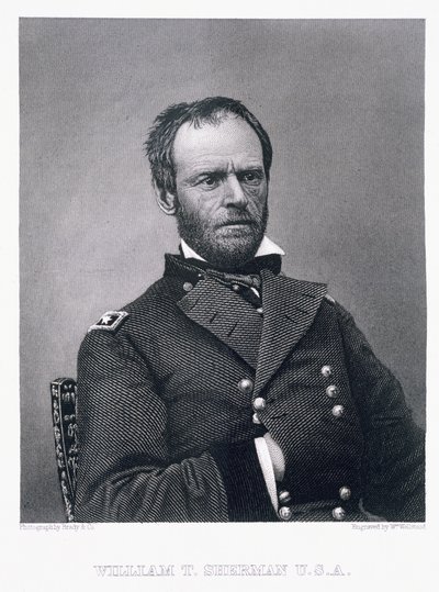 General William Tecumseh Sherman, engraved after a photograph by William Wellstood by Mathew B. Brady